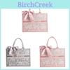 Embroidered Tote Bag For Women Large Capacity Pu Fashion Handbag With Dual Shoulder Straps