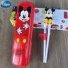 Disney 3D Cartoon Children's Stainless Steel Cutlery Set: Fork, Spoon, and Training Chopsticks
