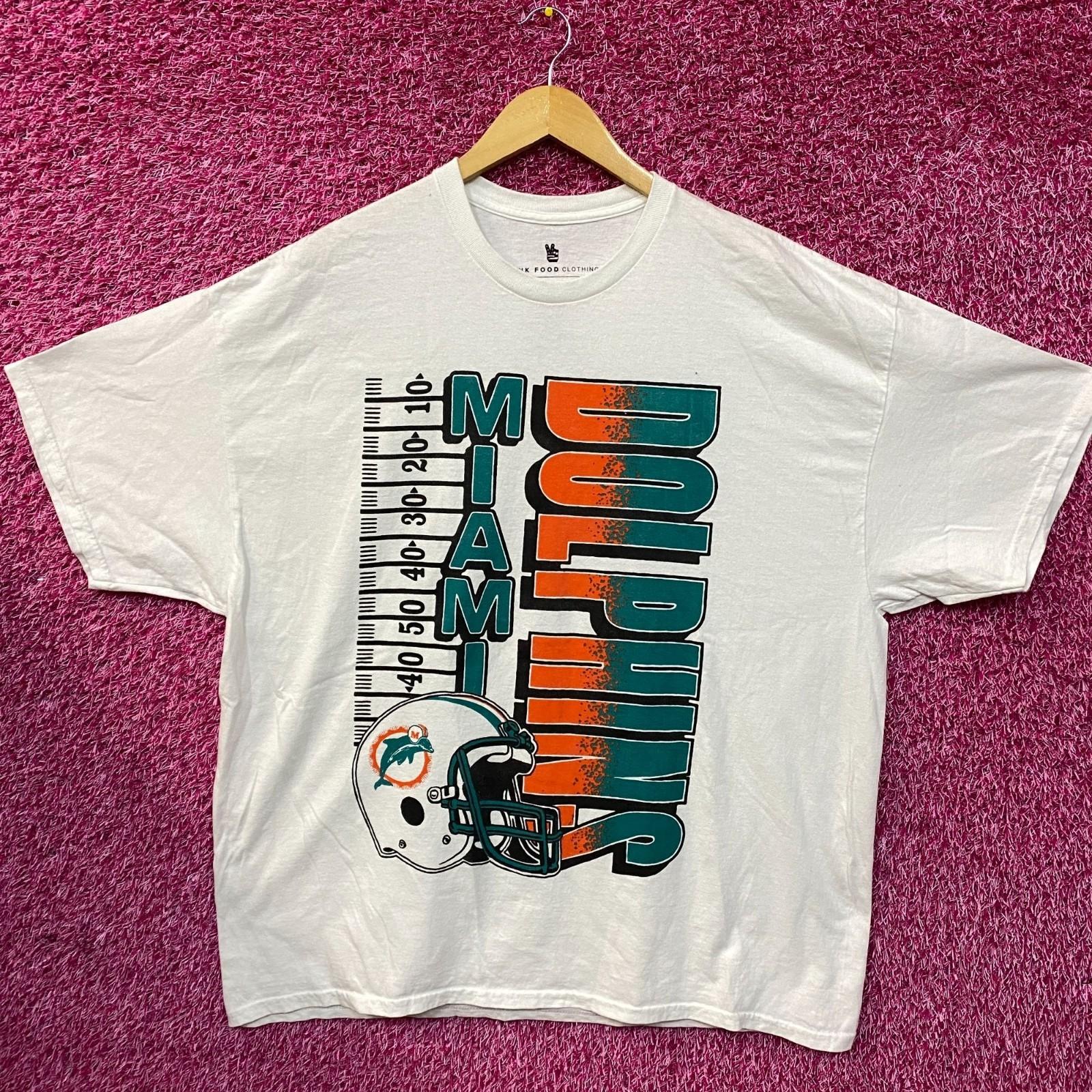 Miami Dolphins Yardage Graphic Design 100% Cotton T-shirt Mens Tees Top L