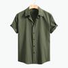 2026 Estate Nuova Camicia da Uomo a Maniche Corte Moda Casual Larga Comoda Cardigan Monocolore Collo a Revers Camicia da Uomo a Maniche Corte da Spiaggia