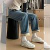 Women's High-Waist Winter Jeans with Fleece Lining - Thickened, Straight Leg, Slimming, Versatile for Pear-Shaped Figures.