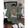 Renaissance Printing Washed T Shirts Woman Cotton Oversized T-Shirt Casual Summer Short Sleeves Y2K Womens Clothes