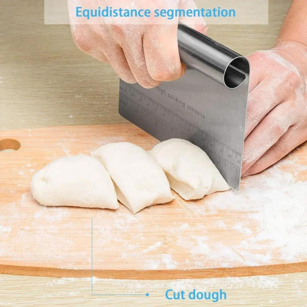 Edelstahl Kuchen Schaber Gebäck Schneider Backen Kuchen Kochen Teig Schaber Fondant Spatel Rand DIY Backen Dekorieren Werkzeuge
