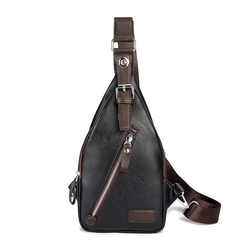 

Чоловіча нагрудна та велосипедна сумка в корейському стилі - модна сумка через плече та пояс для телефону чорний