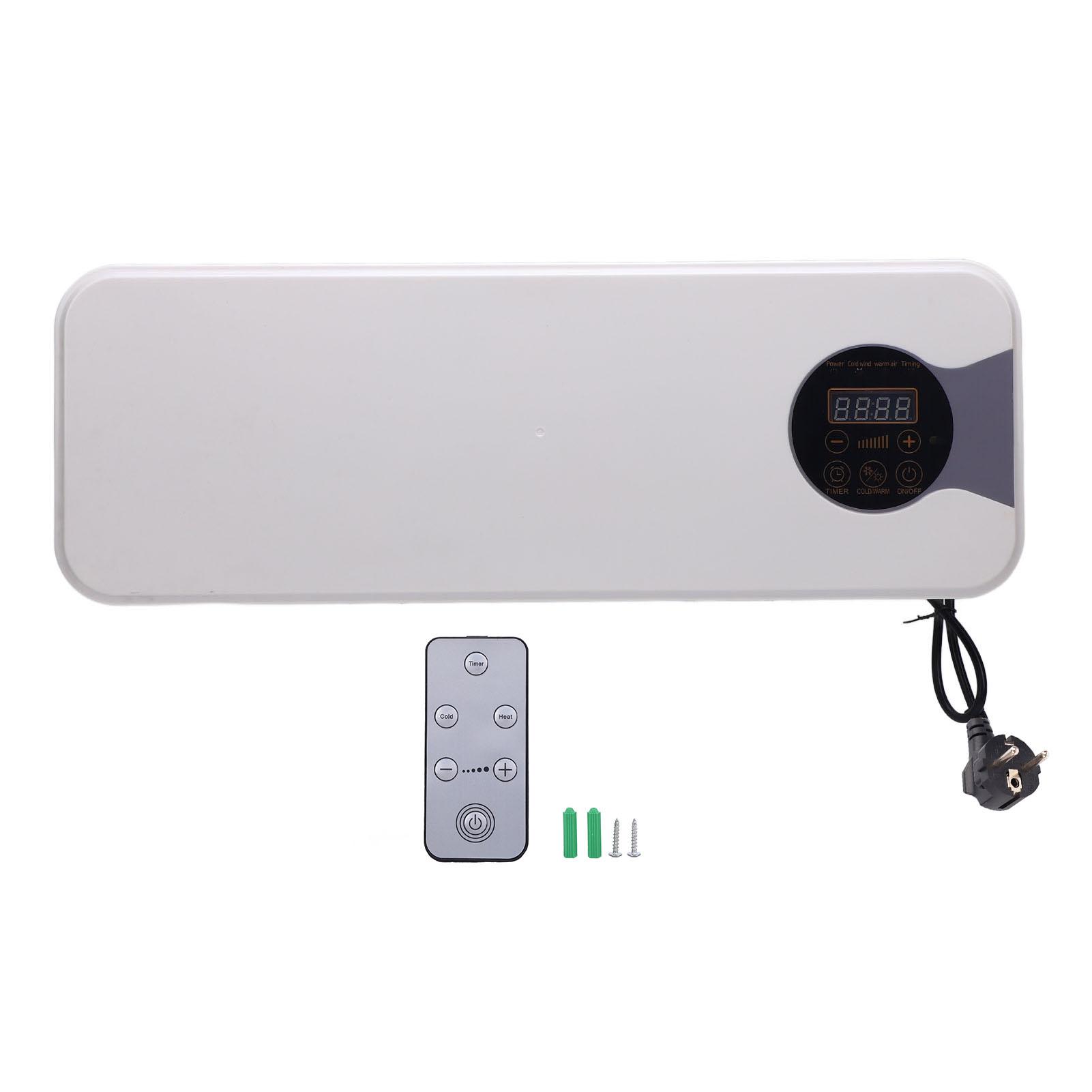 Electric Wall Space Heater Cooler Multifunctional Double Use Portable Wall Mounted Heater for Bedroom Bathroom EU Plug 220V ABS+PP+PTC