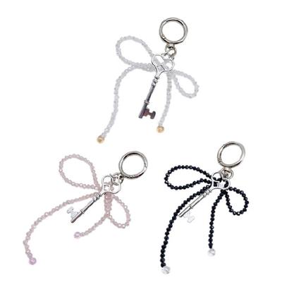Fashionable Beaded Butterfly Pendant Phone Chain Keyring Phones Charm Keychain