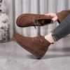 Johnature Retro Genuine Leather Flat Ankle Boots Handmade Soft Cowhide Elastic Band Soft Soled Women's Shoes