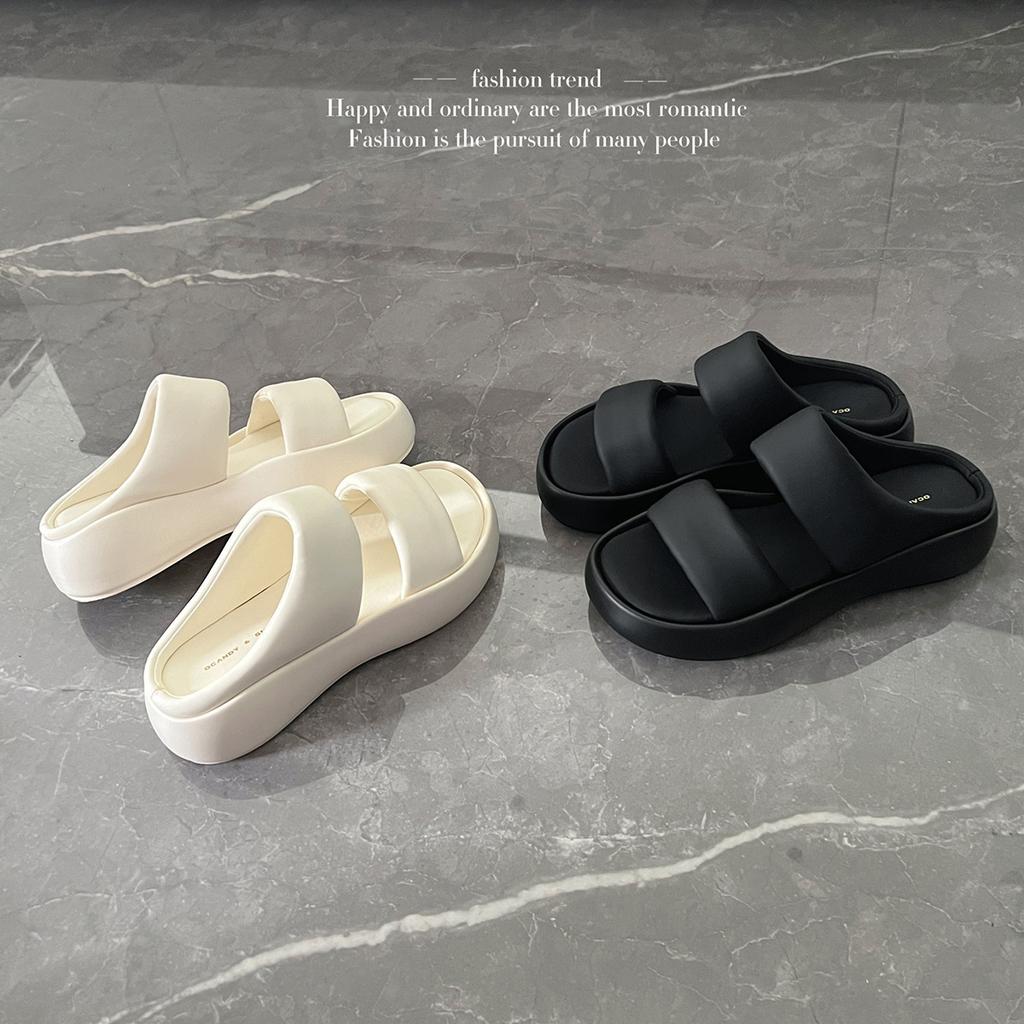 Comfortable shoes for stepping on shit~ Platform-soled bread sandals for women's outer wear 2025 summer new outer wear casual open-toed slippers fo