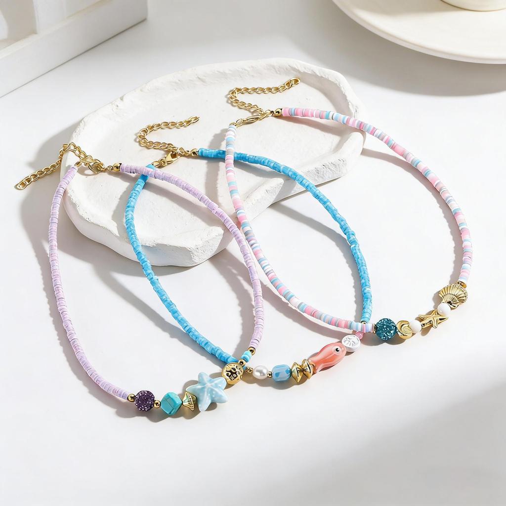 European Bohemian Beach Shell & Starfish Necklace for Women
