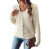 Women's Wool Coats Autumn Winter Pearl Buttons Woven Sweater Casual Versatile Cardigan