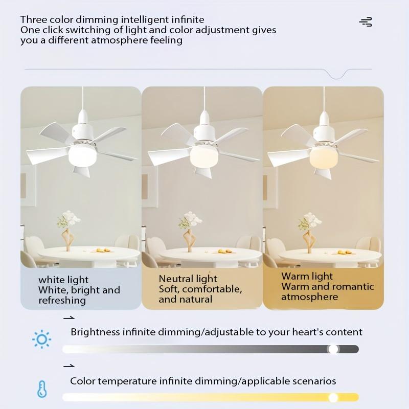 1PC Wide-Angle Fan Light – High-Efficiency Ceiling Fan with Integrated LED Lighting for Optimal Airflow and Illumination
