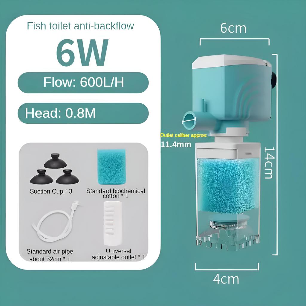 Aquarienfilter sechs in einem Zirkulationssystem/Fischtoilette Absaugung, Rücklaufsicherung Filtration, Sauerstoffanreicherung Wasserzirkulation