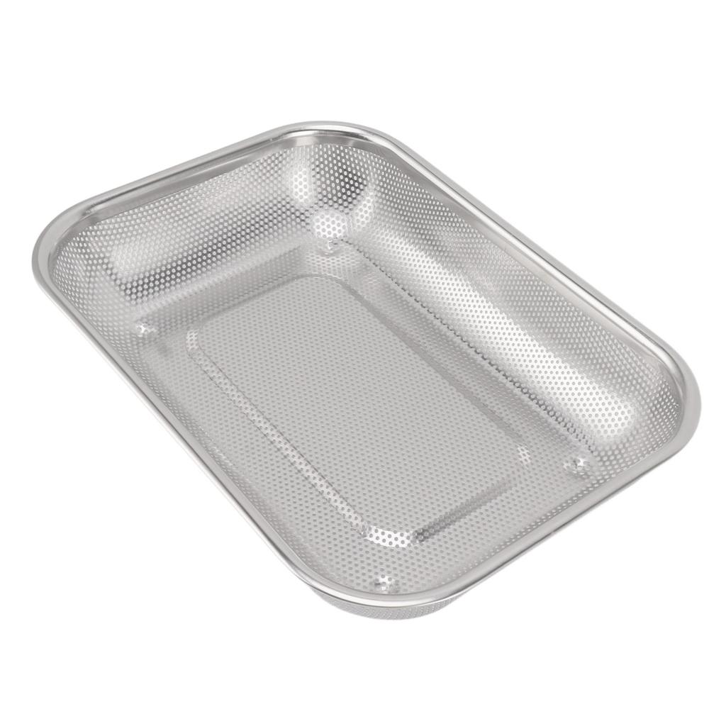 Obdélníkový cedník na ovoce a zeleninu Nerezový cedník Obdélníkový síťovaný koš na olej