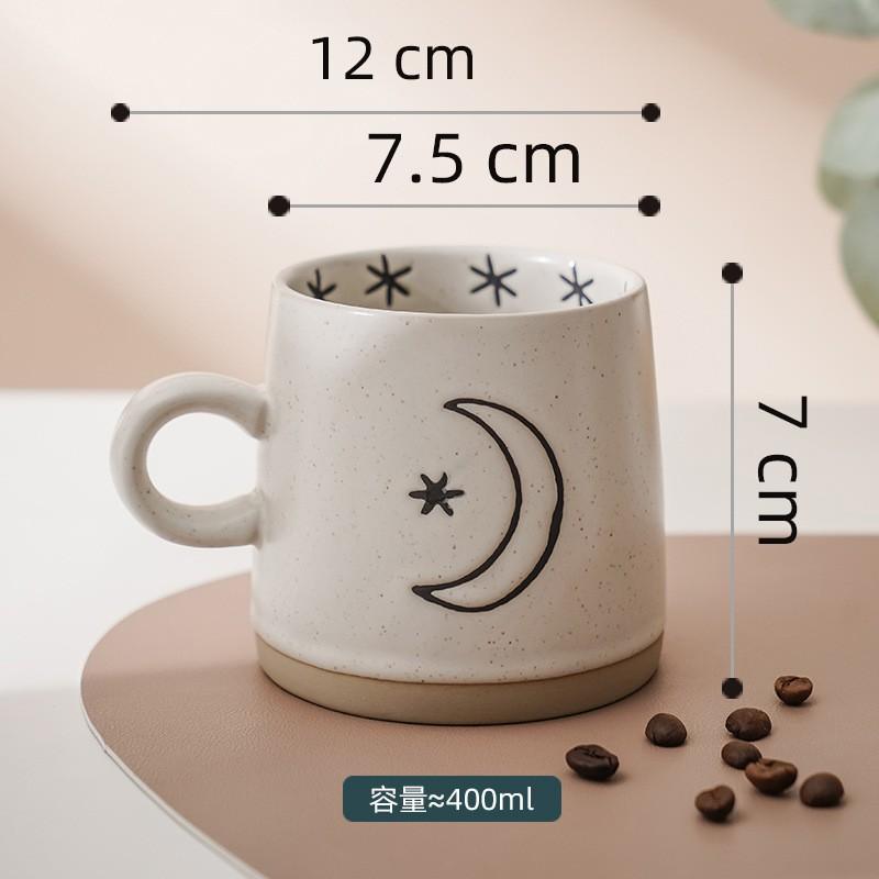 Japanese Style Ceramic Mug Retro Milk Coffee Cup Unique Breakfast Cup Creative Couple Mug for Home Use