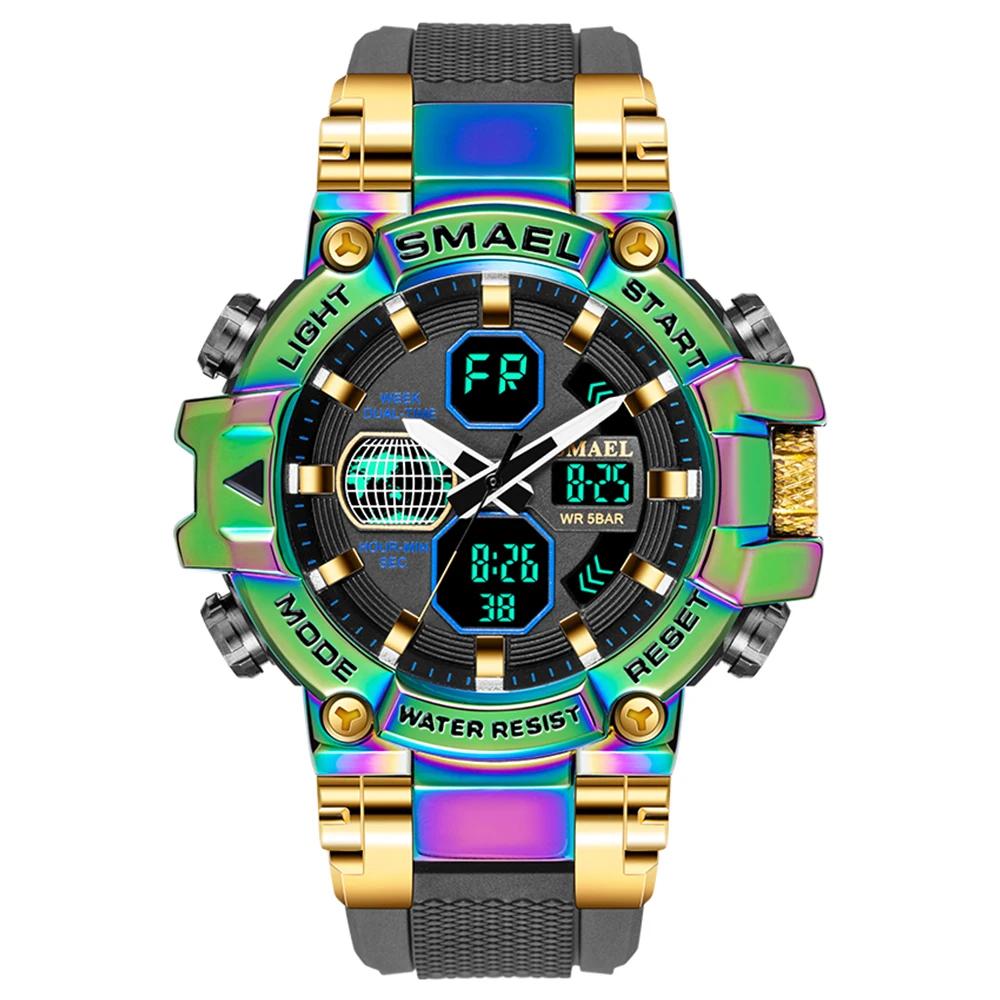 SMAEL Electronic Watch 8027 Colorful Alloy Watch Men's Outdoor Sports Waterproof Multi functional