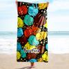 1PC Custom Name Colorful Bunny Dreams Beach Towel Highly Absorbent And Sand-Resistant Towel for Swimming, Pool, Yoga, And Travel Lightweight