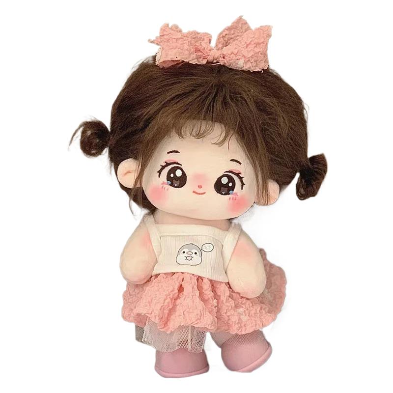 20 cm Idol Docka Gosedjur Bomull Stjärna Dockor Kawaii Gosedjur Baby Gosedjur björn hängselkläder Inga Attribut Dockor Leksaker Barn Samling Gåva