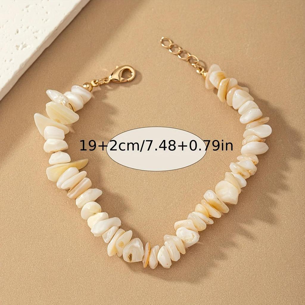 Exclusive Handmade Colorful Seashell Stone Bracelet