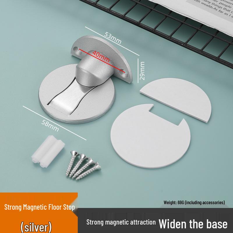 Stainless Steel Flip-Top Foot-Operated No-Drill Door Stopper, Windproof, Anti-slip, Magnetic Blocker