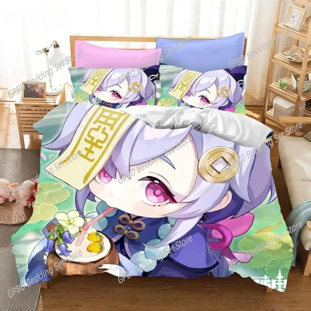 Luxury New 3D Print Game Genshin Impact Bedding Sets Keqing Xiao Duvet Cover Set Single Full Queen King Size Bed Linen
