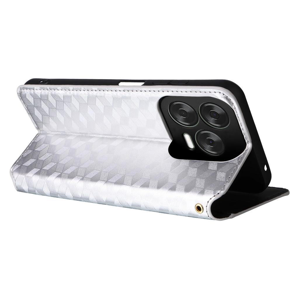 Plånboksfodral för ZTE Blade V70 Design/Nubia V70 Design/Blade V70 Vita Rombpräglat Läder Telefonskydd