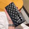Fashion Diamond Pattern Phone Case For Samsung Galaxy Z Fold 7 6 5 5G Solid Color PC Protective Back Fold7 Cover Shell