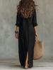 2026 Spring/Summer Casual Solid Color Lapel Slit Dress
