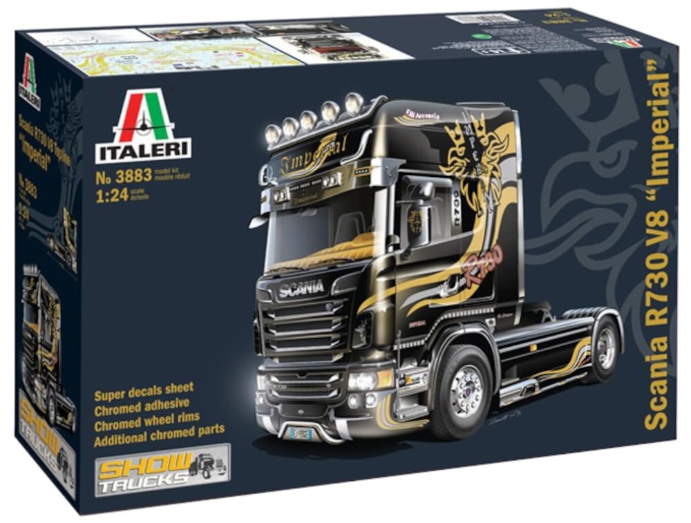 PLATZ Italeri Scale Scania V8 Topline Imperial Tractor Head Plastic Model Kit IT3883 1/24