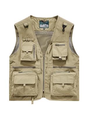 Herren Multi-Taschen Schnelltrocknendes Netz-Angelweste - Frühling & Herbst Lässige Outdoor-Jacke