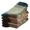 Women's Retro Diamond Ethnic Style Mid Tube Socks - Thick Thread for Autumn and Winter, Japanese Harajuku-Inspired