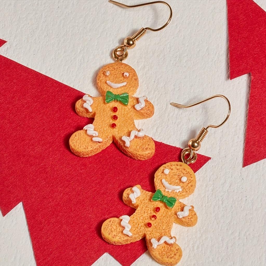 Gingerbread Man Cute Funny Earrings Earrings Celebrate Holidays Christmas Hot Sale New