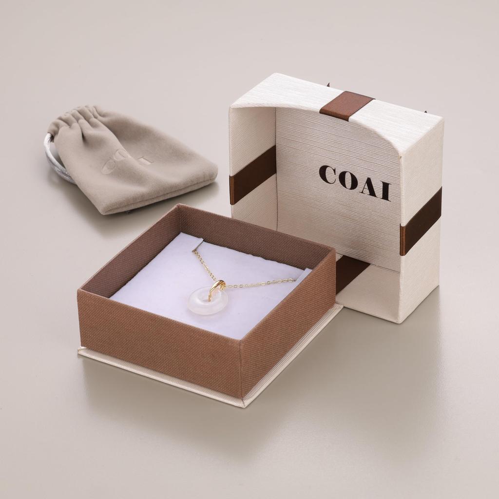 [KOAI] Moonstone Pea Disc June Birthstone Power Stone Necklace for Women