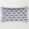 Patchwork Grey Geometric Pattern Print Decoration Bedroom Living Room Office Waist Support Home Rectangular Pillowcase