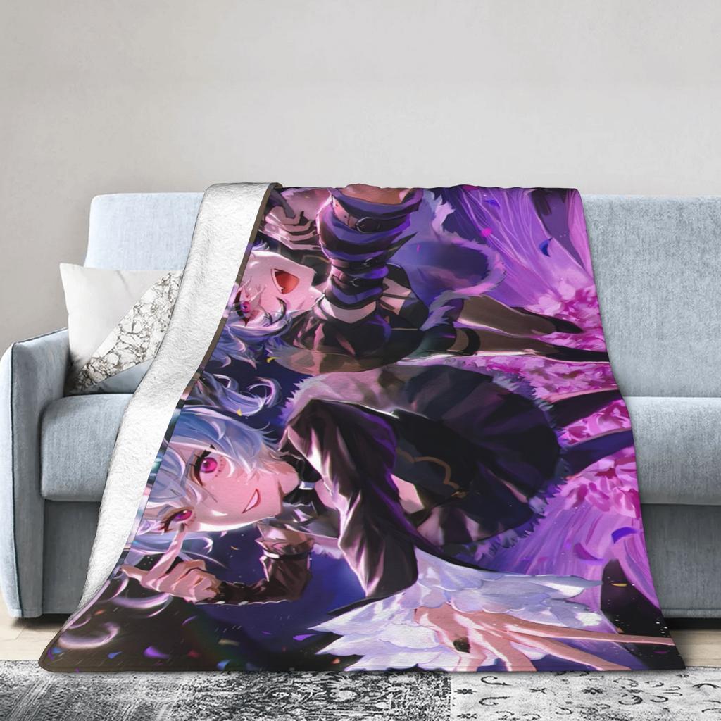Singer V4Flower Vflower Chibi Flannel Blankets Winter  Super Soft Throw Blanket For Children Home Decor Bedspread Sofa Bed Cover