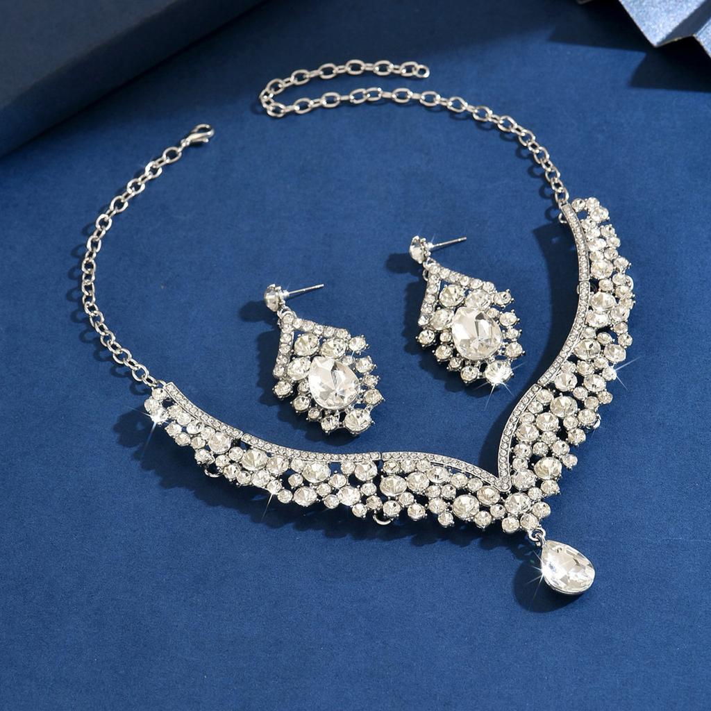 Vintage Jewelry Statement Necklace Set - Luxury Evening Gown Accessories