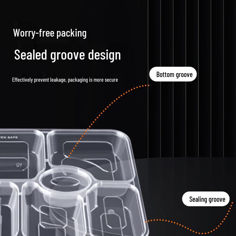 Ji Wang Gu Six-Compartment Disposable Lunch Box Set