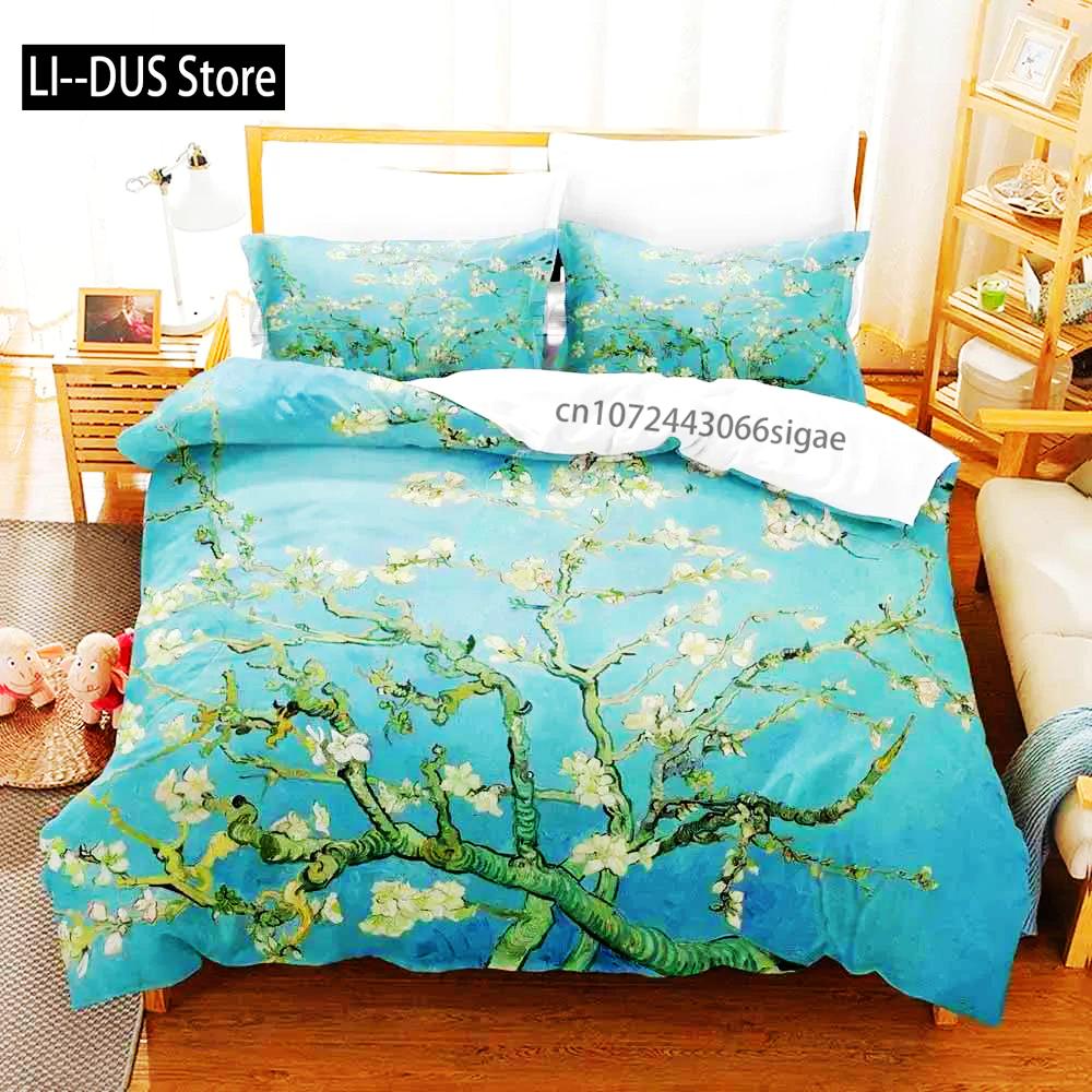 2022 Van Gogh Boys Bedroom Duvet Cover Single Double Full Queen King Size Retro Classic 3D Bedding Set Duvet Cover Bed Set