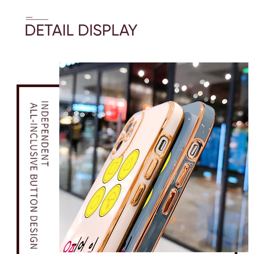 Bunte Druckmuster Quadratisches Randmuster Gehäuse Überzogene Telefonschale Luxus Überzogene Weiche Telefonhülle für Huawei Honor Xiaomi Redmi