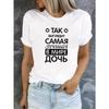 Women's Russian "This Is The Best Daughter" Print T-Shirt Cyrillic Casual Short Sleeve Top