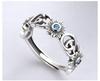 Free Flower English Adjustable Amulet Pure Accessory [Rockyu] Women's Ring, Size, Stylish, Blue, Zirconia, Ring, G, Openwork, Size, Ring, Silver,