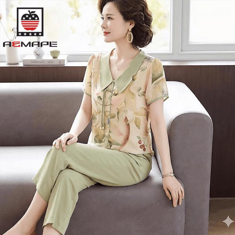 AEMAPE Women s Casual Short Sleeve Summer Set 5XL