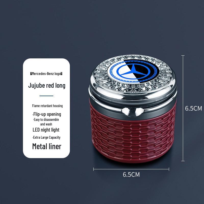 Compatible Mercedes-Benz Ashtray for E300L, C260L, A-Class, GLC300L, GLB220 with LED Metal Liner.