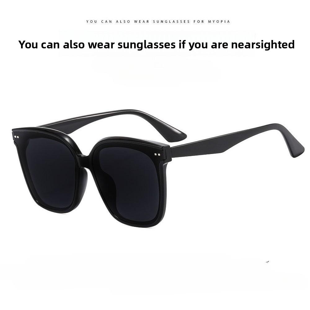Oversized Framed Myopia Sunglasses Classic Travel and Driving Shades for Women Outdoor UV-Protective Eyewear Diopter 0 To -4.0