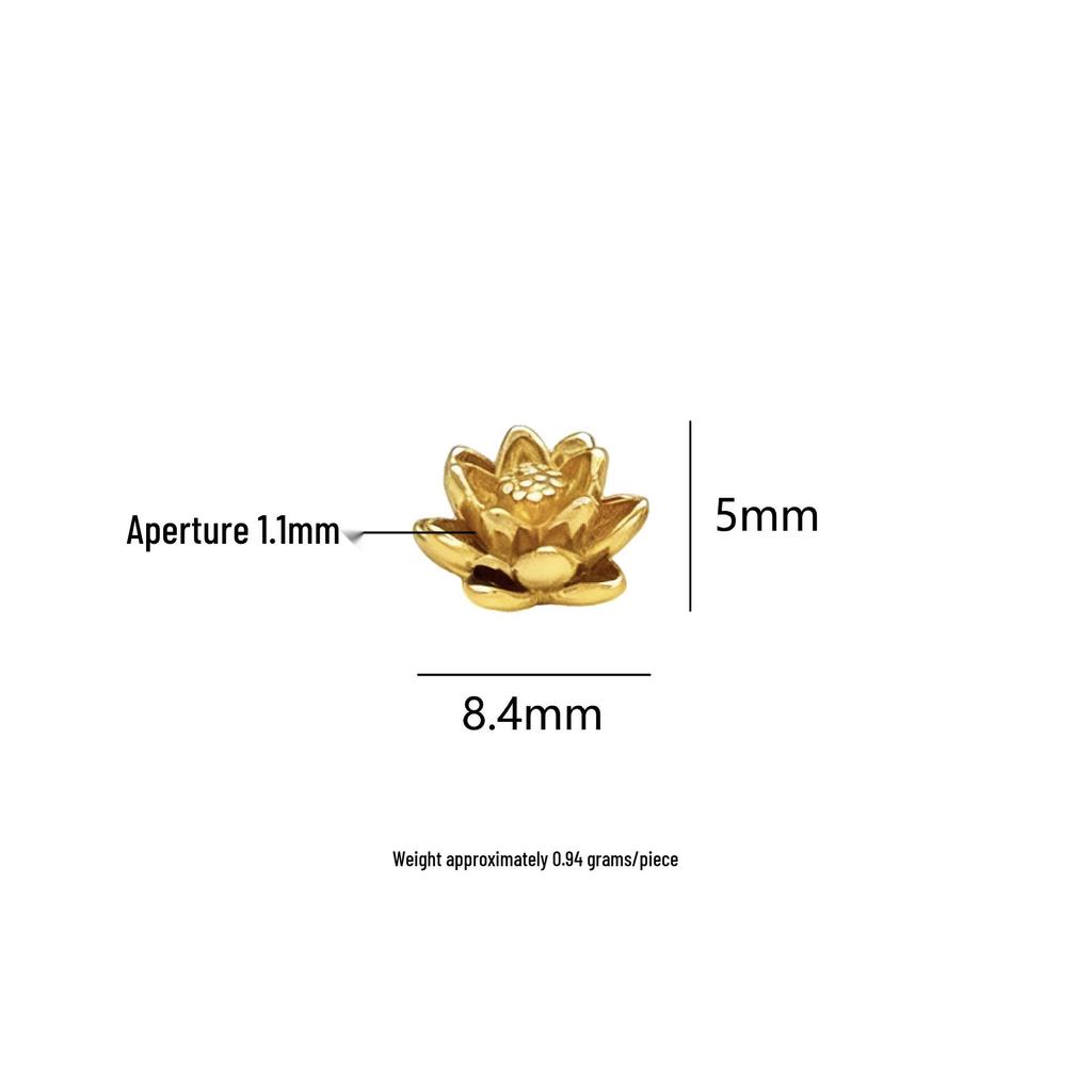 Sterling Silver Lotus Bow Copper Coin Wealth Attracting Spacer Bead Pendant for DIY Jewelry