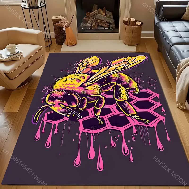 Bees and Hives Personalization Print Carpet for Living Room Bedroom Bedside Sofa Table Floor Mat Home Area Rug Decor Large Size
