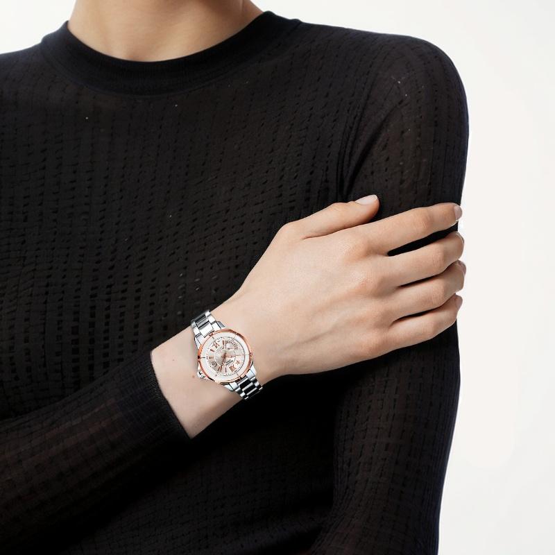Casio SHEEN Simple Business Date Display Quartz Movement Stainless Steel Strap Japanese and Korean Watch Women's Watch Silver Dial SHE-4505SG-7ADR