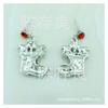 Red Enamel Christmas Earrings - European & American Fashion
