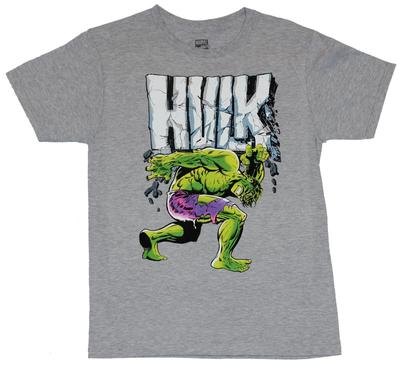 Hulk Marvel Comics Mens T-shirt Incrdible Hulk Holding Up Crushing Logo