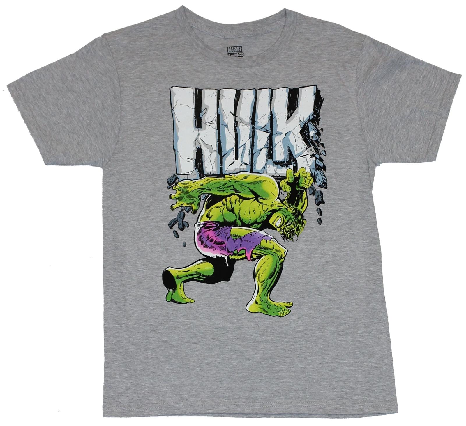 Hulk Marvel Comics Mens T-shirt Incrdible Hulk Holding Up Crushing Logo S