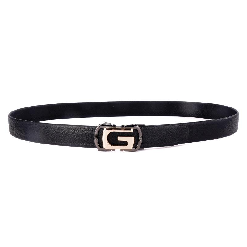 Men'S Belt Leather High-End Business Belt First Layer Cowhide Casual Versatile Automatic Buckle Belt Men